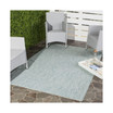 Courtyard Aqua and Gray 5'3" x 7'7" Outdoor Area Rug