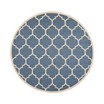 Courtyard Blue and Beige 5'3" x 5'3" Round Outdoor Area Rug