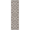 Courtyard Grey and Black 2'3" x 14' Runner Outdoor Area Rug