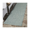 Courtyard Aqua and Grey 2'3" x 8' Sisal Weave Runner Outdoor Area Rug