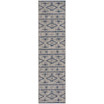 Courtyard Grey and Navy 2'3" x 12' Sisal Weave Runner Outdoor Area Rug