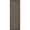 Courtyard Brown and Black 2'3" x 10' Sisal Weave Runner Outdoor Area Rug
