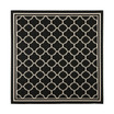 Courtyard Black and Beige 4' x 4' Square Outdoor Area Rug