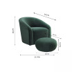 Boboli Velvet Chair and Ottoman Set