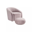 Boboli Velvet Chair and Ottoman Set