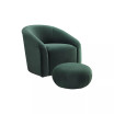 Boboli Velvet Chair and Ottoman Set
