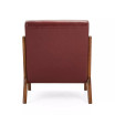 Mid Century Modern Leatherette Accent Armchair with Rubberwood Frame, Set of 2, 30"