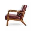 Mid Century Modern Leatherette Accent Armchair with Rubberwood Frame, Set of 2, 30"
