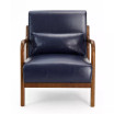 Mid Century Modern Leatherette Accent Armchair with Rubberwood Frame, Set of 2, 30"