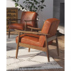 Austin Leather Gel Wooden Base Accent Chair