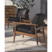 Austin Leather Gel Wooden Base Accent Chair