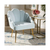 Furniture Cinzia Glam and Luxe Upholstered Seashell Shaped Accent Chair