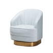 Furniture Fiore Glam and Luxe Upholstered Swivel Accent Chair