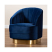 Furniture Fiore Glam and Luxe Upholstered Swivel Accent Chair