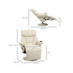Manual Recliner, Swivel Lounge Armchair with Side Pocket, Footrest and Cup Holder for Living Room, Cream White