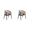 Versailles 2-Piece Ash Wood and Natural Cane Sophisticated Armchair