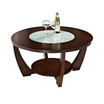 Rafael 39.5" Round Merlot Wood Cocktail Table with Casters