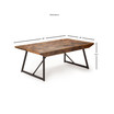Walden 48" Solid Mango and Iron Parquet Cocktail Table