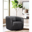 Aries Genuine Leather Swivel Barrel Chair