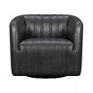 Aries Genuine Leather Swivel Barrel Chair