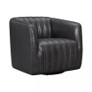 Aries Genuine Leather Swivel Barrel Chair
