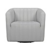 Aries Genuine Leather Swivel Barrel Chair