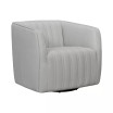 Aries Genuine Leather Swivel Barrel Chair