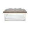 18.5" Wood Upholstered Ottoman Coffee Table