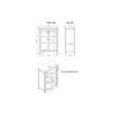 Savannah Pie Safe Cabinet, Ivory with Natural Wood Top