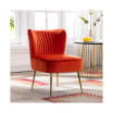 22" Wide Upholstered Tufted Velvet Accent Chair With Metal Leg
