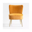 22" Wide Upholstered Tufted Velvet Accent Chair With Metal Leg