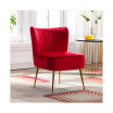 22" Wide Upholstered Tufted Velvet Accent Chair With Metal Leg