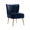 22" Wide Upholstered Tufted Velvet Accent Chair With Metal Leg