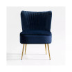 22" Wide Upholstered Tufted Velvet Accent Chair With Metal Leg