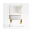 22" Wide Upholstered Tufted Velvet Accent Chair With Metal Leg