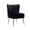 22" Wide Upholstered Tufted Velvet Accent Chair With Metal Leg
