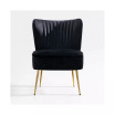 22" Wide Upholstered Tufted Velvet Accent Chair With Metal Leg