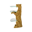 Royal Egyptian Cheetah Sculptural Glass-Shelved Pedestal Table