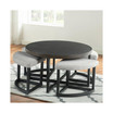 Yukon 36" Round Coffee Table with Four Stools