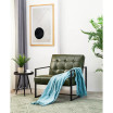 Leatherette Mid-Century Modern Button-tufted Accent Arm Chair with Metal Frame