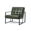 Leatherette Mid-Century Modern Button-tufted Accent Arm Chair with Metal Frame