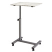 23.6" airLIFT Over Bed Height Adjustable Mobile Side Table Cart Faux Marble