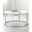 Echo 36" Round Marble and Chrome Cocktail Table