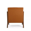 Mid Century Modern Leatherette Accent Armchair with Rubberwood Frame, 30"