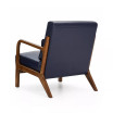 Mid Century Modern Leatherette Accent Armchair with Rubberwood Frame, 30"