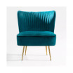 25" Wide Upholstered Tufted Velvet Accent Chair With Metal Leg