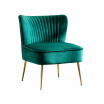 25" Wide Upholstered Tufted Velvet Accent Chair With Metal Leg