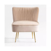 25" Wide Upholstered Tufted Velvet Accent Chair With Metal Leg