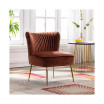 25" Wide Upholstered Tufted Velvet Accent Chair With Metal Leg