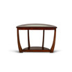 Rafael 45" Demilune Merlot Wood Sofa Table with Cracked Glass Insert
